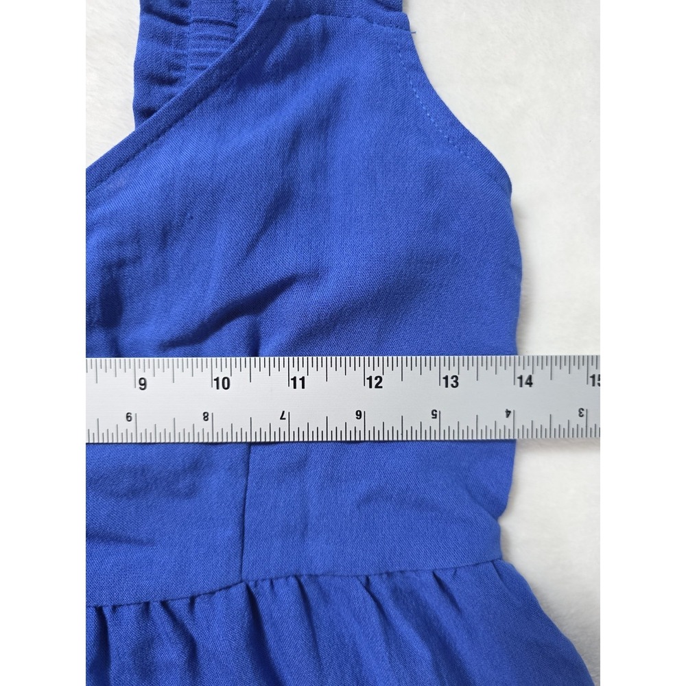 Blu Pepper Blue Tiered Ruffle Mini Dress Sleeveless V Neck Size S NWT - Picture 6 of 9